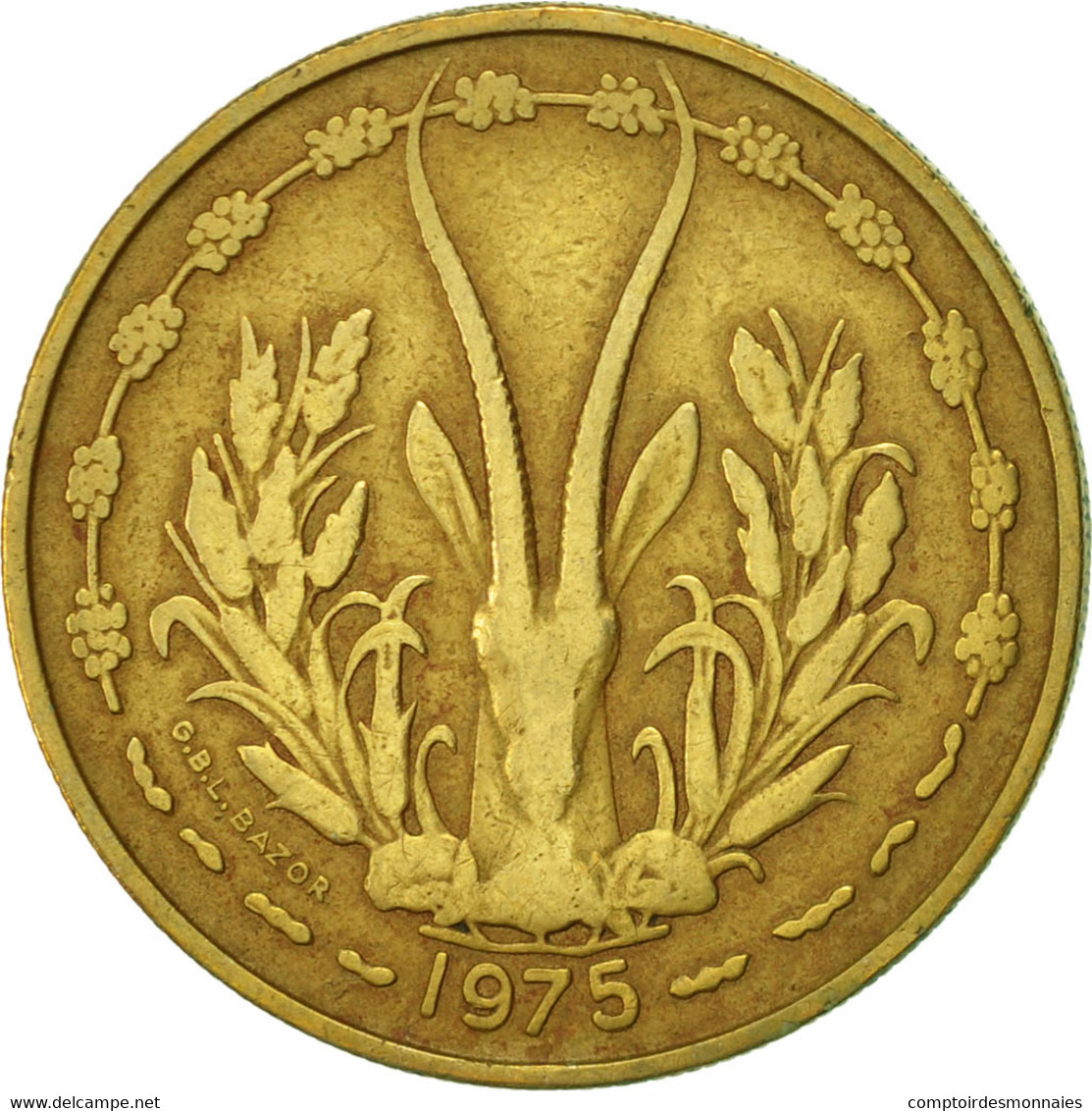 Monnaie, West African States, 25 Francs, 1975, Paris, TTB, Aluminum-Bronze, KM:5 - Côte-d'Ivoire