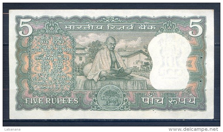 506-Inde Billet De 5 Rupees 1970 E15 Sig.77 - India