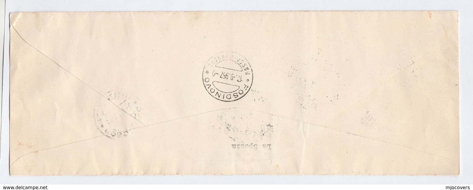 1957 Registered ITALY EUROPA Stamps COVER La Spenzia To Fosdinovo - 1957