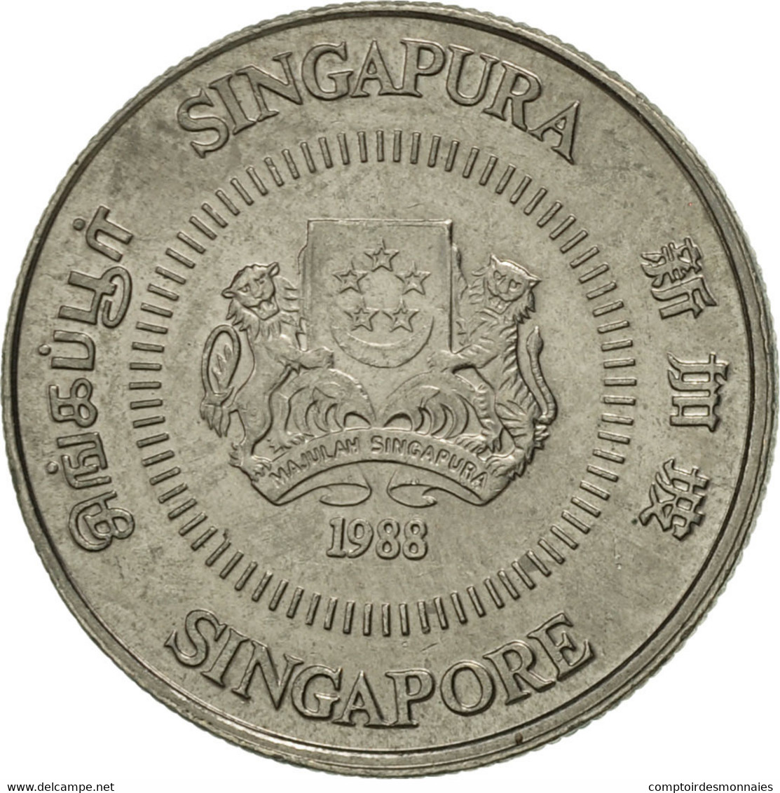 Monnaie, Singapour, 10 Cents, 1988, British Royal Mint, SUP, Copper-nickel - Singapur