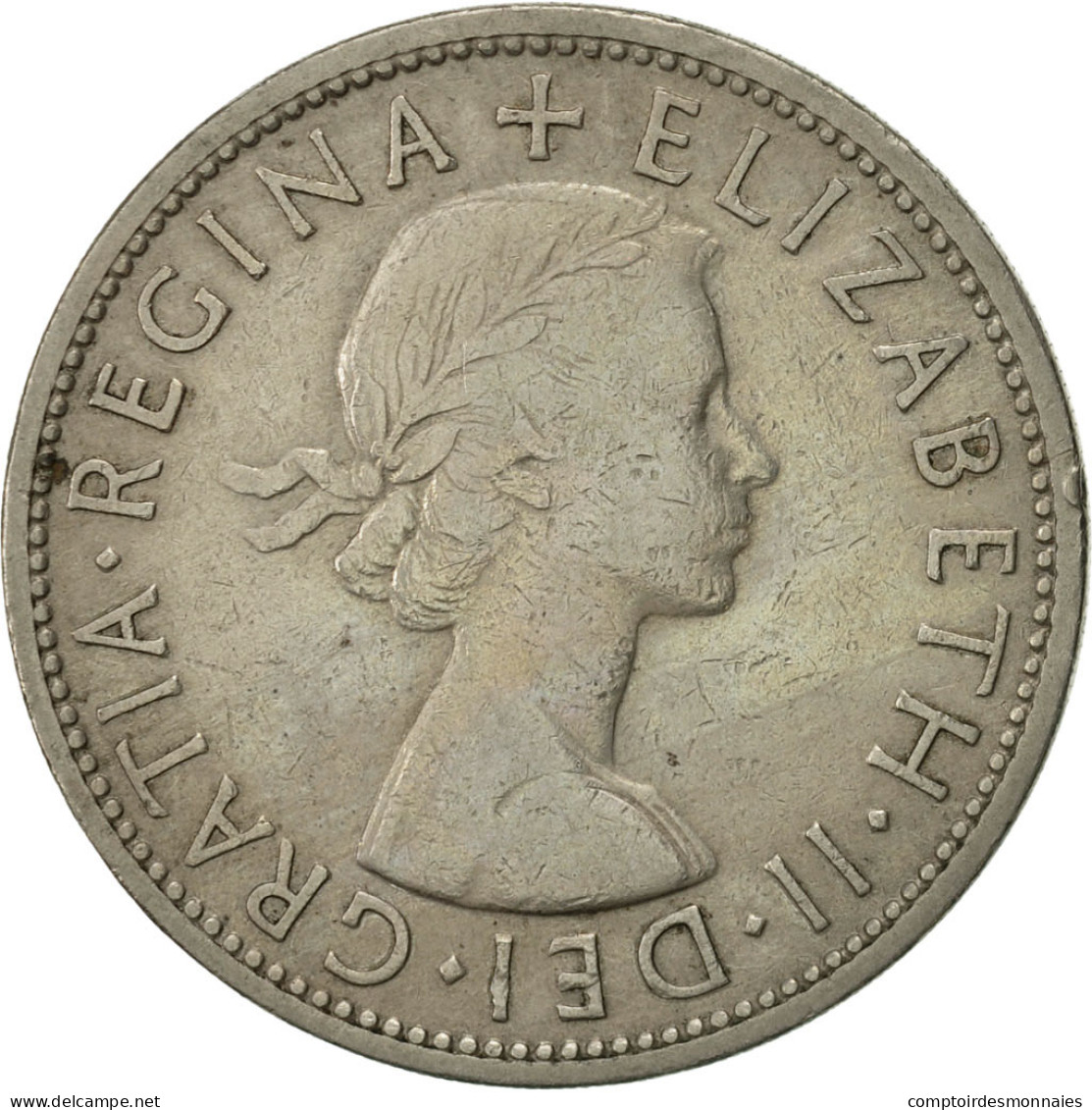 Monnaie, Grande-Bretagne, Elizabeth II, 1/2 Crown, 1957, TTB, Copper-nickel - K. 1/2 Crown