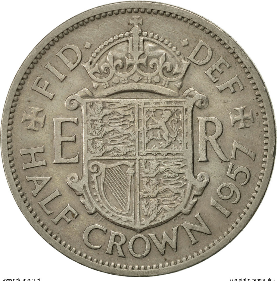 Monnaie, Grande-Bretagne, Elizabeth II, 1/2 Crown, 1957, TTB, Copper-nickel - K. 1/2 Crown