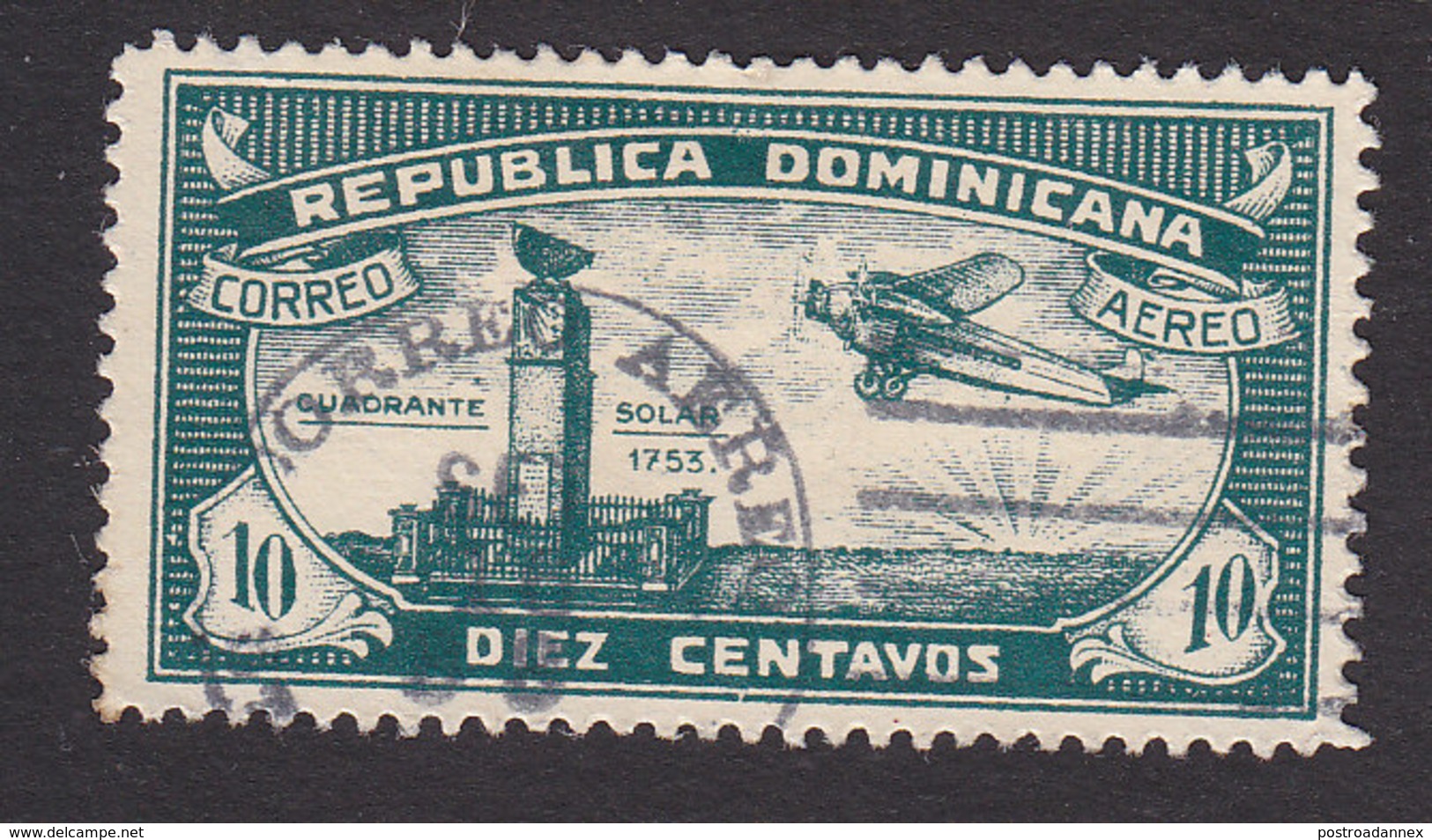 Dominican Republic, Scott #C12, Used, Batwing Sundial, Issued 1931 - Dominican Republic