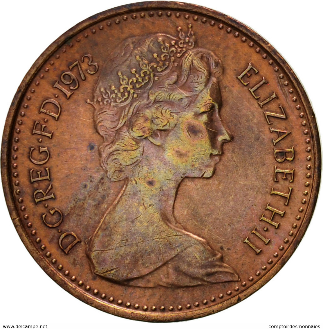 Monnaie, Grande-Bretagne, Elizabeth II, 1/2 New Penny, 1973, TTB, Bronze, KM:914 - 1/2 Penny & 1/2 New Penny