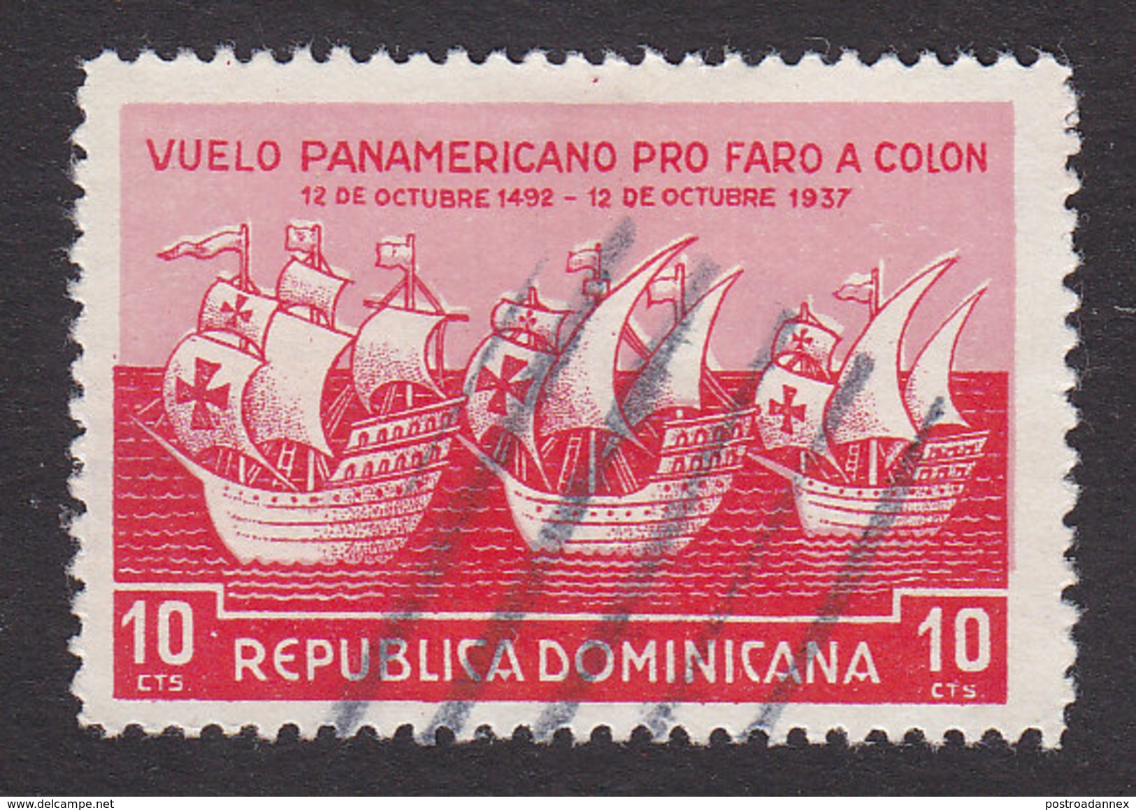 Dominican Republic, Scott #C24, Used, Fleet Of Columbus, Issued 1937 - Dominican Republic