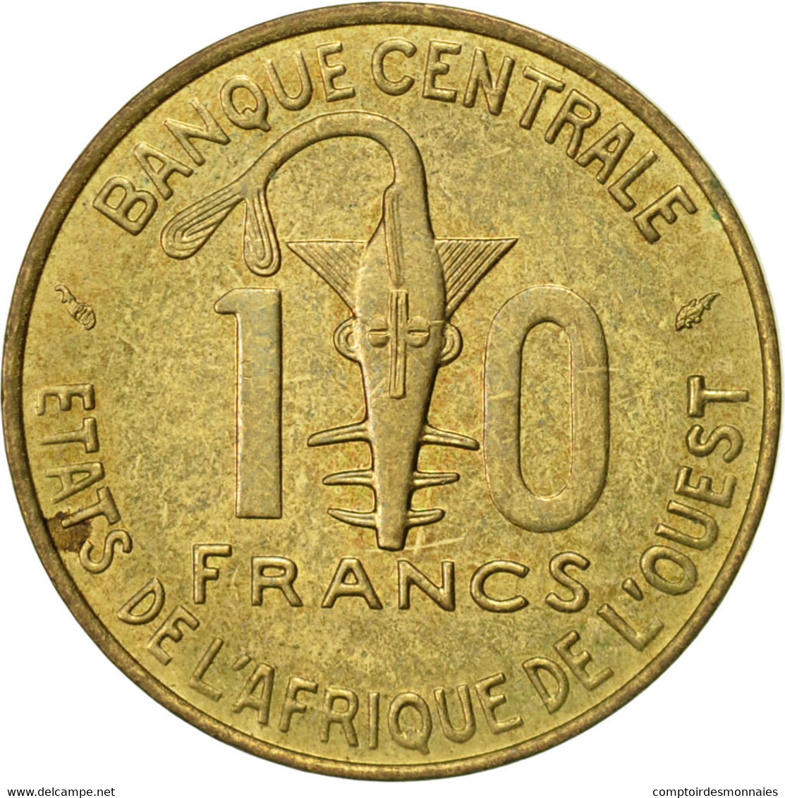 Monnaie, West African States, 10 Francs, 1992, Paris, TTB, Aluminum-Bronze - Elfenbeinküste