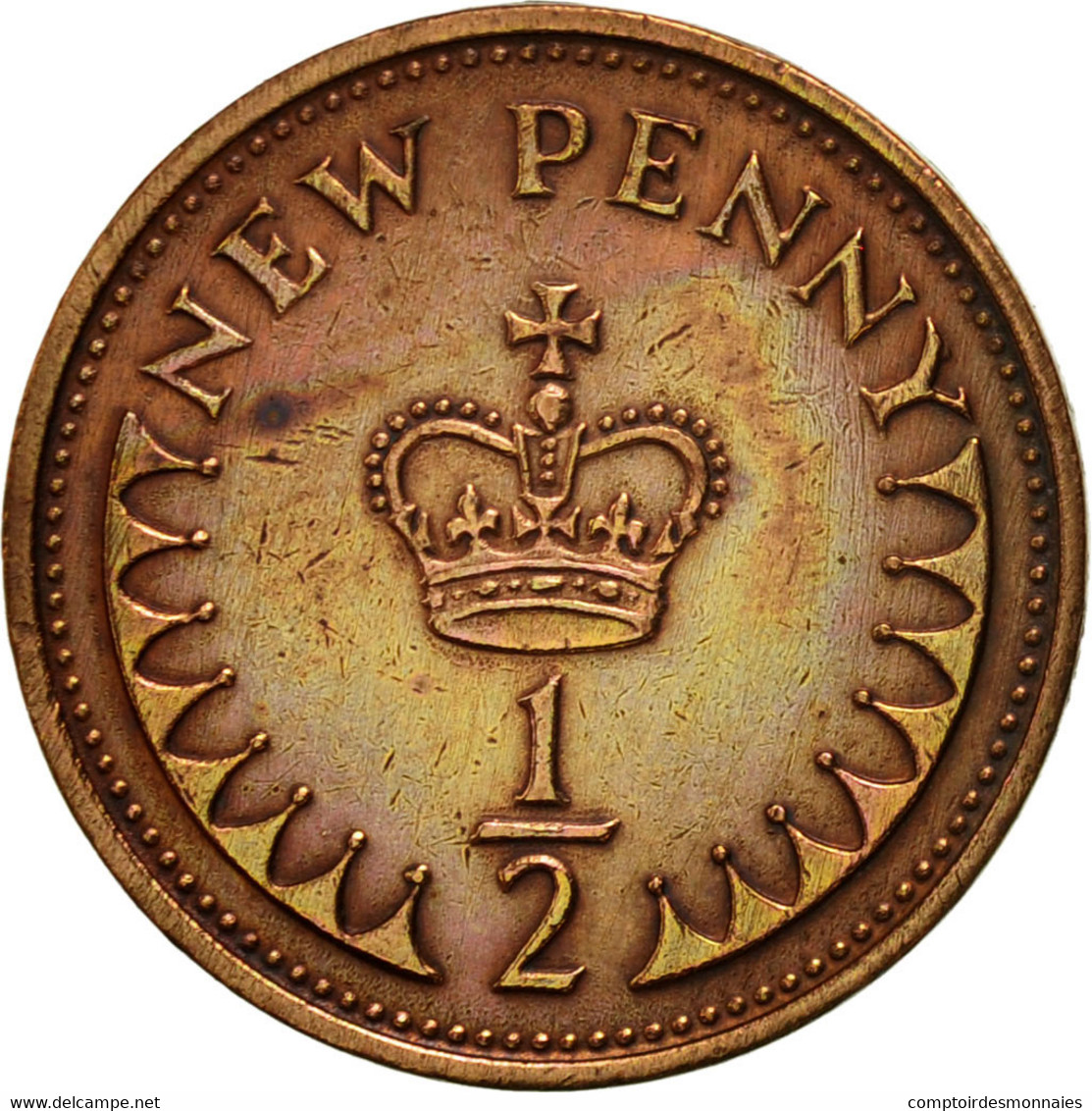 Monnaie, Grande-Bretagne, Elizabeth II, 1/2 New Penny, 1974, TTB, Bronze, KM:914 - 1/2 Penny & 1/2 New Penny