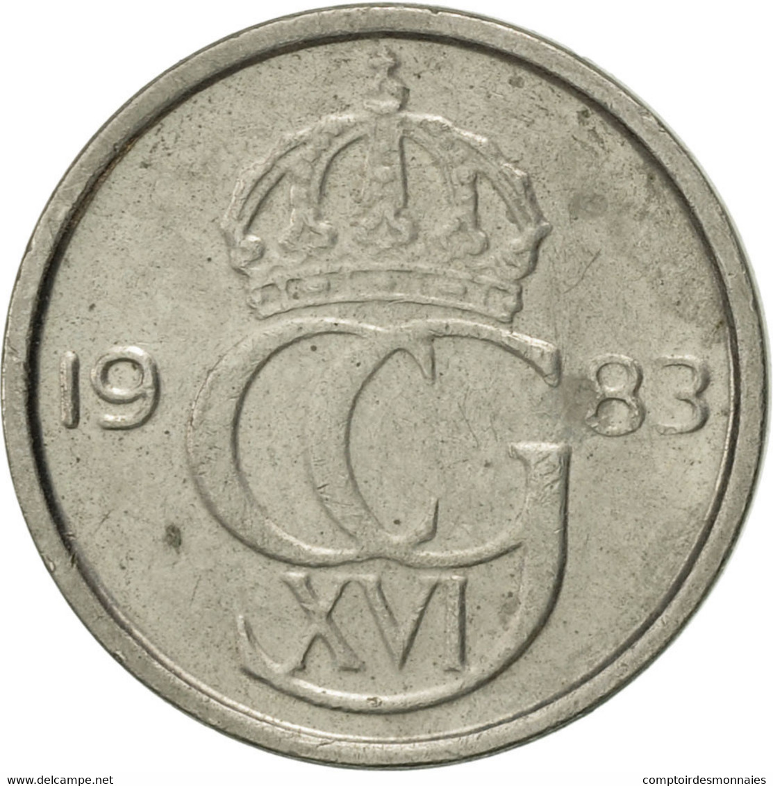 Monnaie, Suède, Carl XVI Gustaf, 10 Öre, 1983, SUP, Copper-nickel, KM:850 - Suède