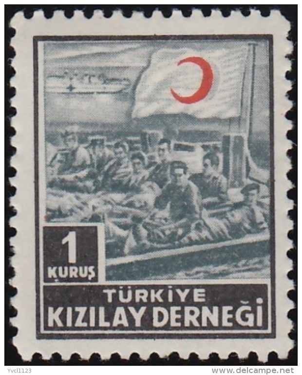 TURKEY - Scott #RA182 Wounded Soldiers On Landing Raft (*) / Mint H Stamp - Charity Stamps