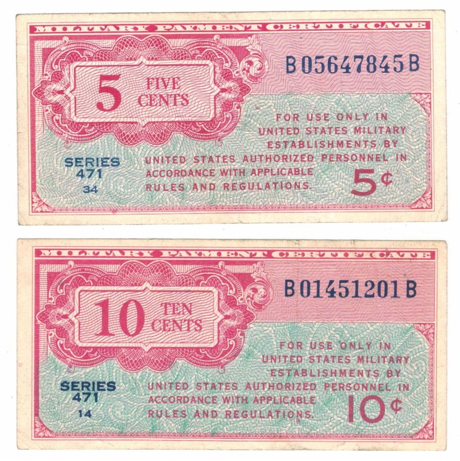 United STATES Of America , 5-10 Cents , Series 471, VF+ , FREE SHIP. TO USA. - 1947-1948 - Series 471