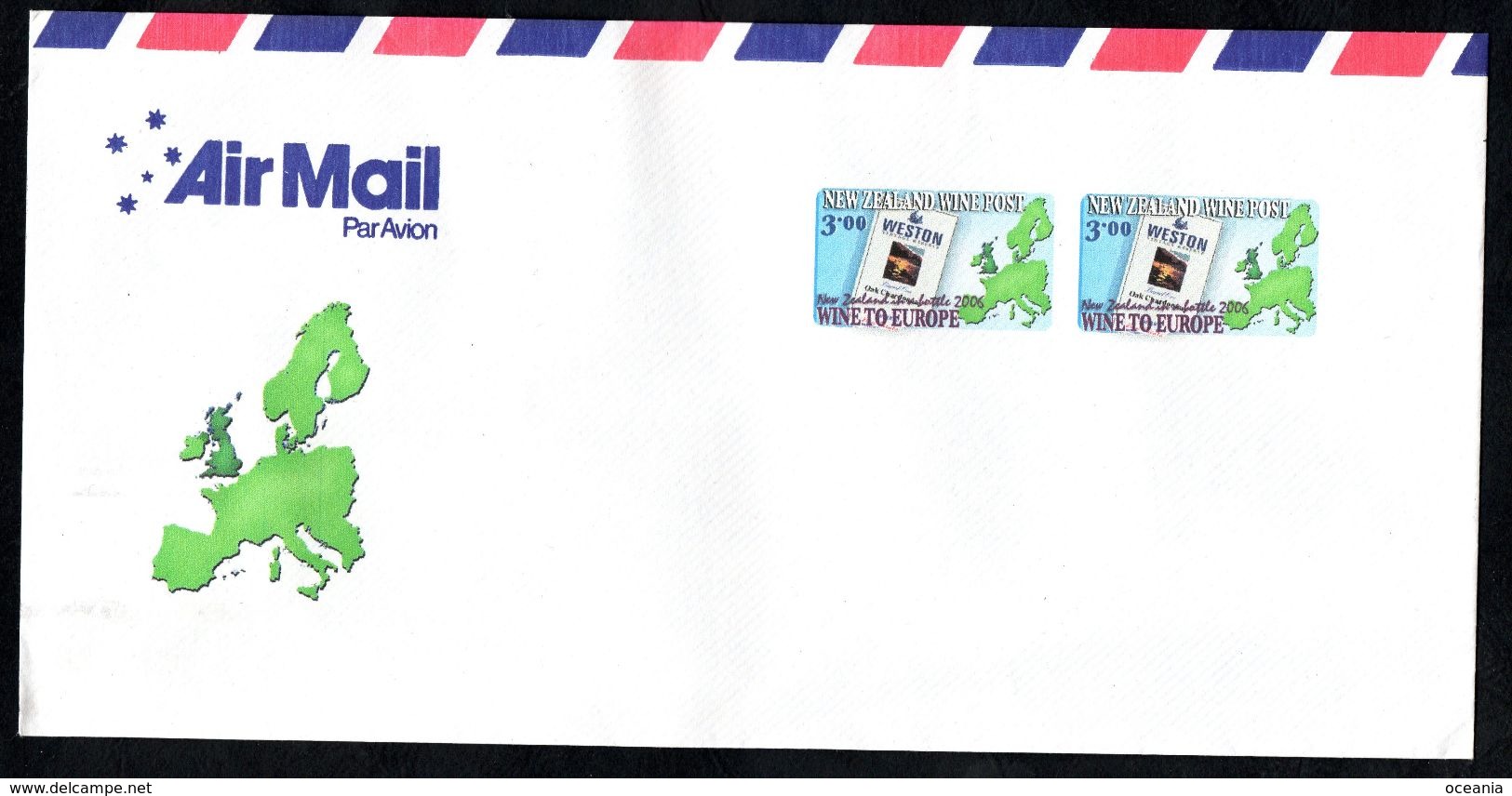 New Zealand Wine Post Export To Europe Par Avion Postal Cover. - Other & Unclassified