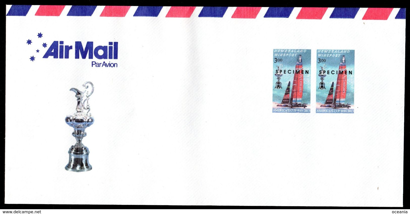 New Zealand Wine Post Withdrawn San Fransisco America's Cup Win Par Avion Postal Cover. - Other & Unclassified