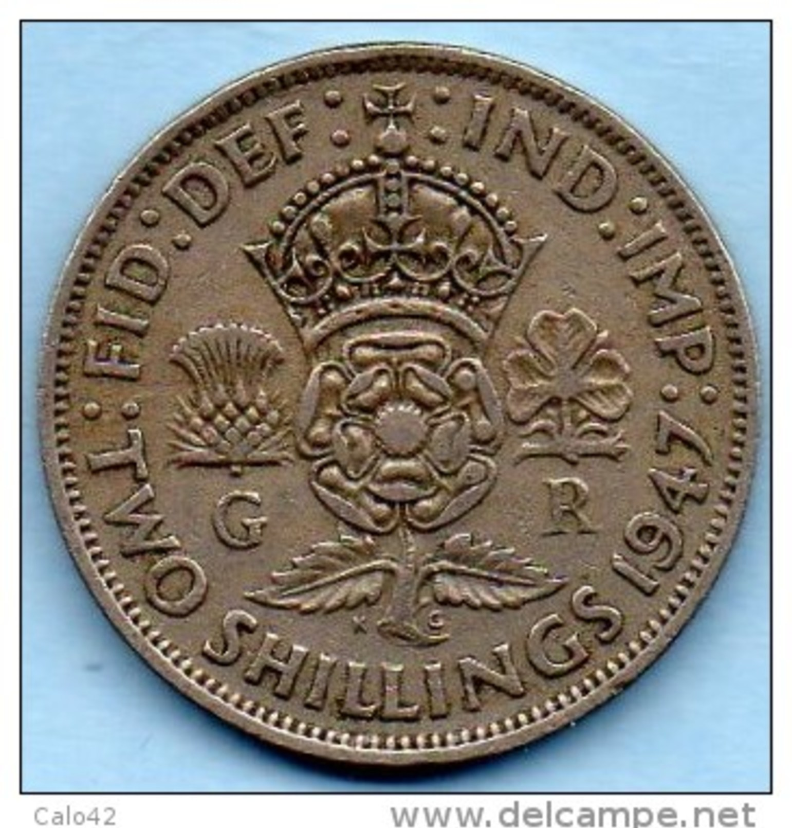 C2/ GRANDE BRETAGNE  FLORIN - TWO SHILLINGS 1947  GEORGES VI - J. 1 Florin / 2 Shillings