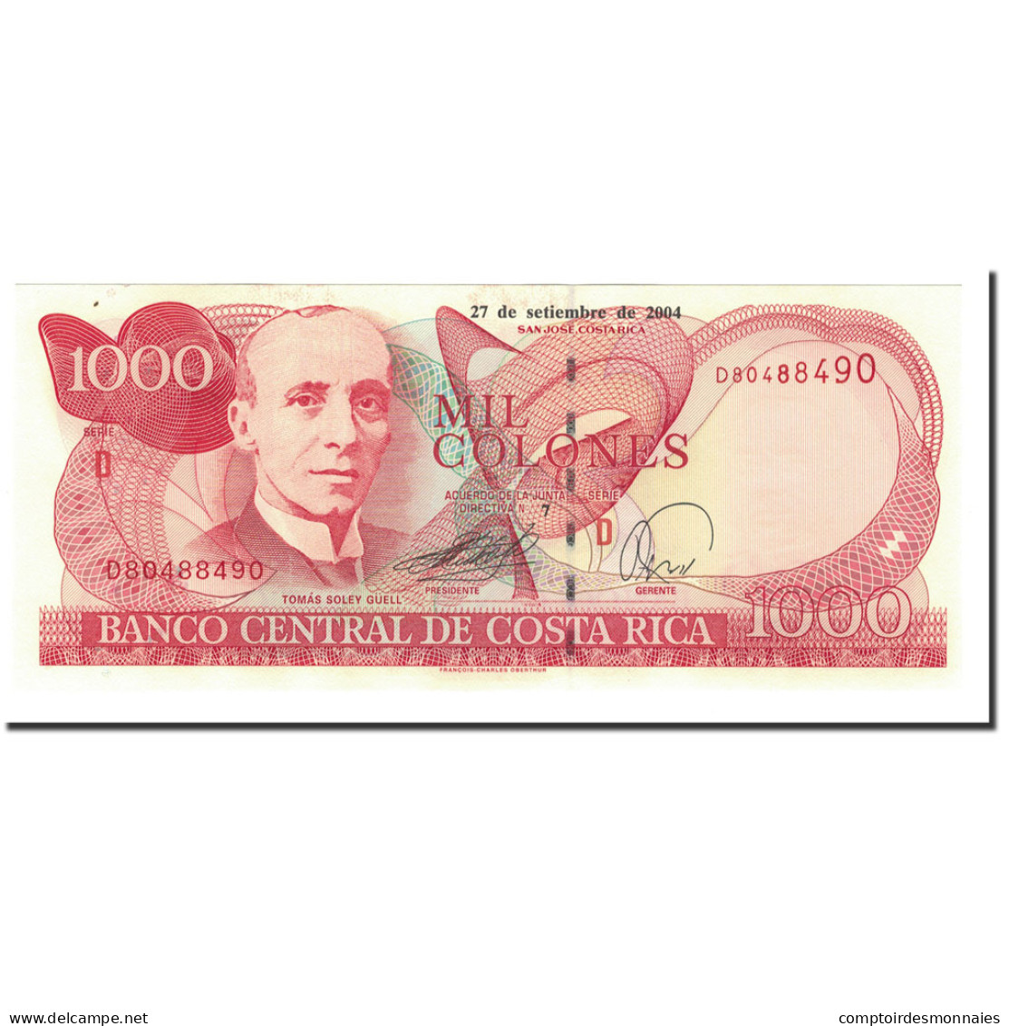 Billet, Costa Rica, 1000 Colones, 2004, 2004-09-27, KM:264e, NEUF - Costa Rica