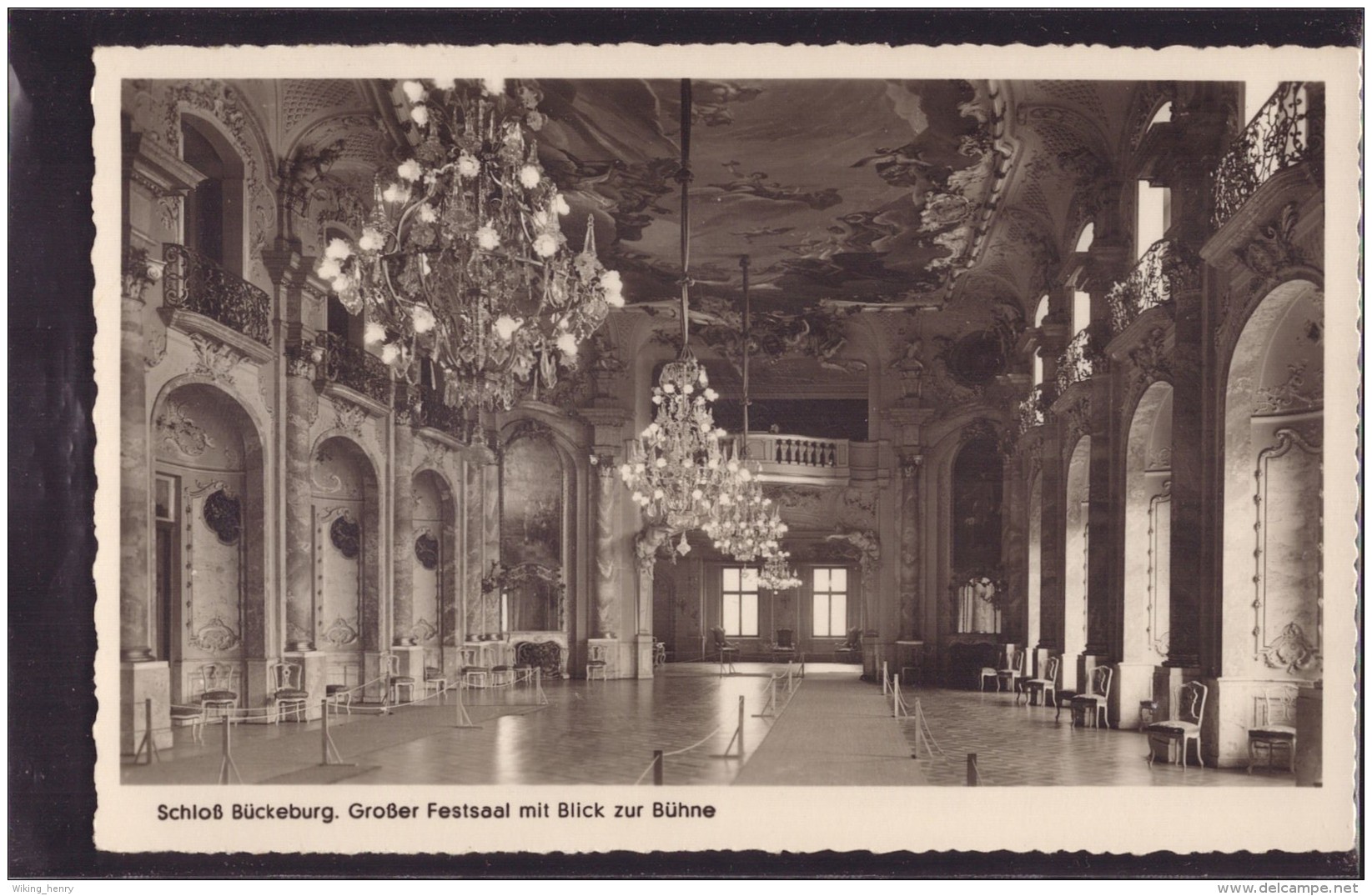 Bückeburg - S/w Schloß   Großer Festsaal Mit Blick Zur Bühne - Bueckeburg