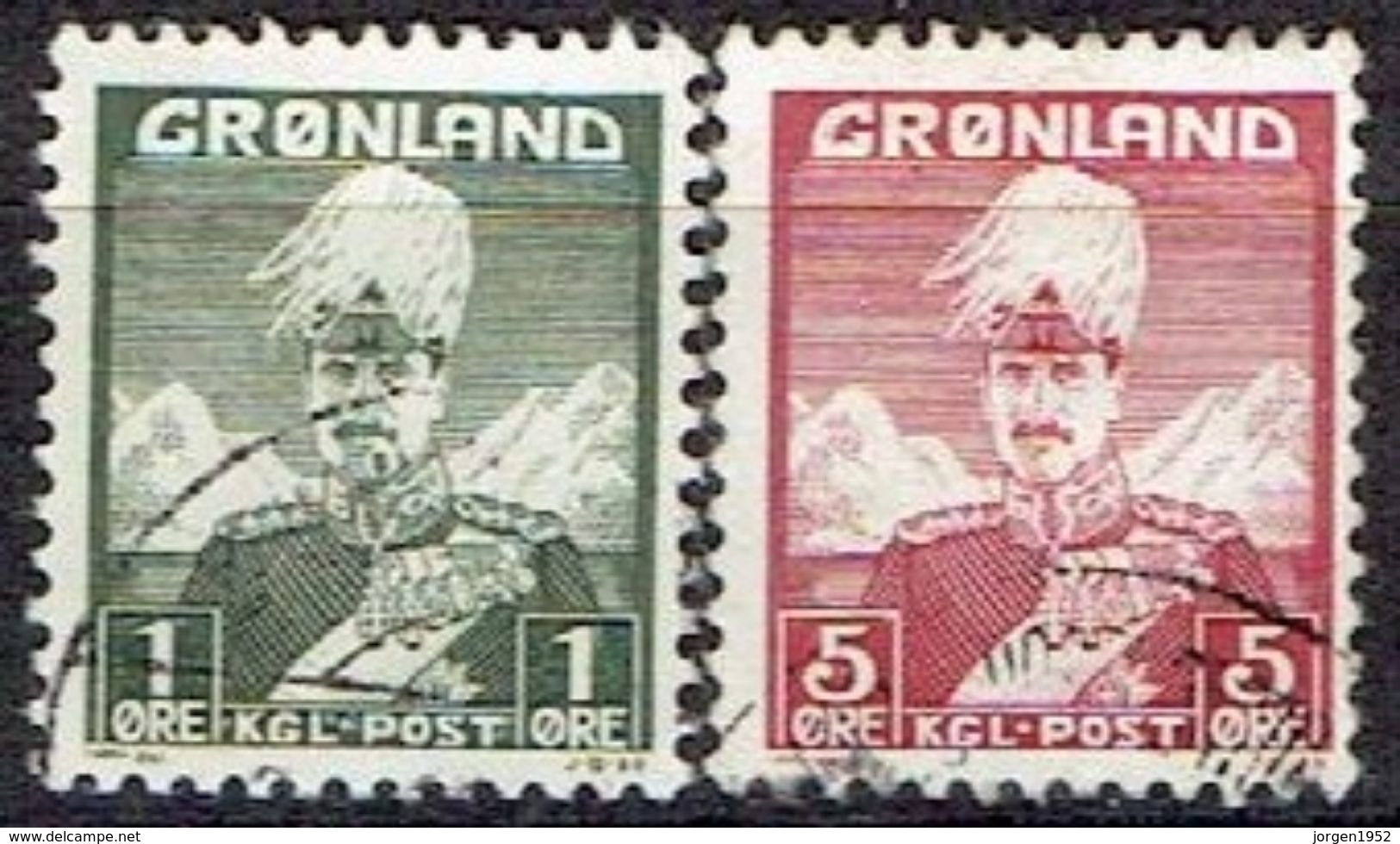 GREENLAND  # FROM 1938  STAMPWORLD 1A-2A  TYPE II - Used Stamps