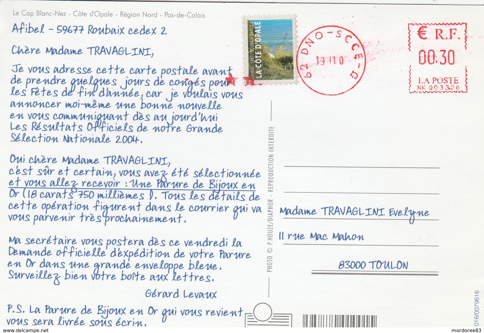 UN BONJOUR DU NORD PAS DE CALAIS - Private Stationery