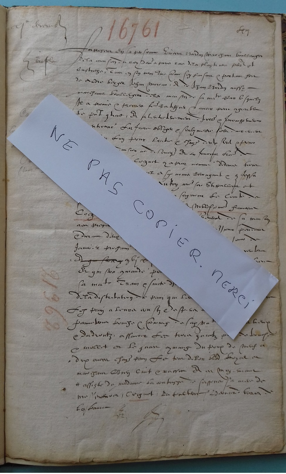 Très Rare Contrat Entre La MAISON DU Roy Louis XIII 1615 Et Un Boulanger  Contrat Qui Engage Le Boulanger Bardin à Fourn - Historical Documents