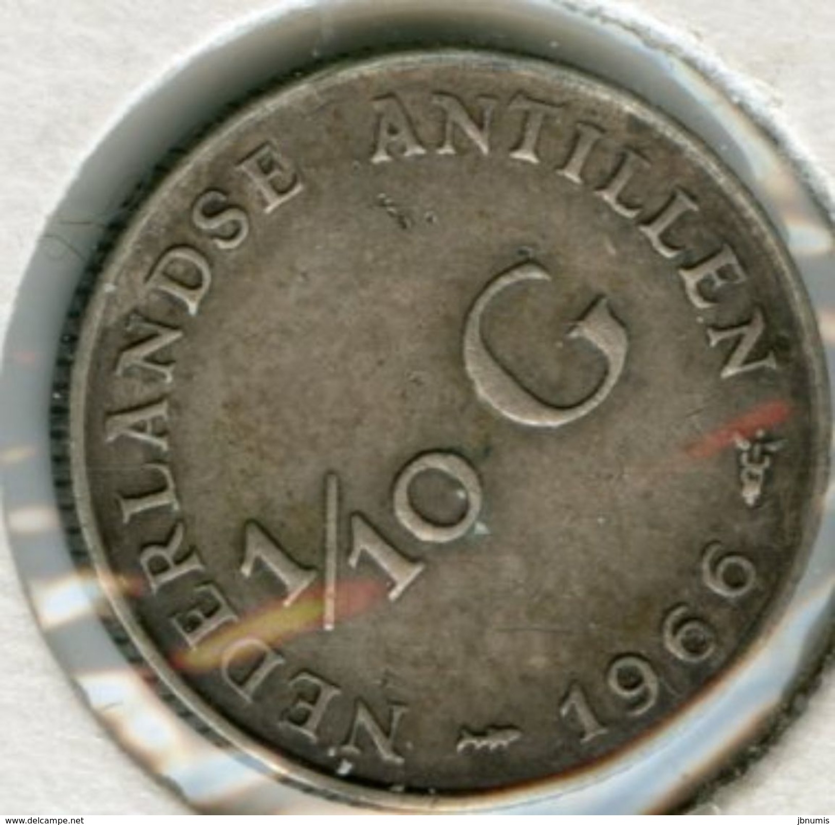 Antilles Neérlandaises Netherlands Antilles 1/10 Gulden 1966 Argent KM 3 - Antilles Néerlandaises