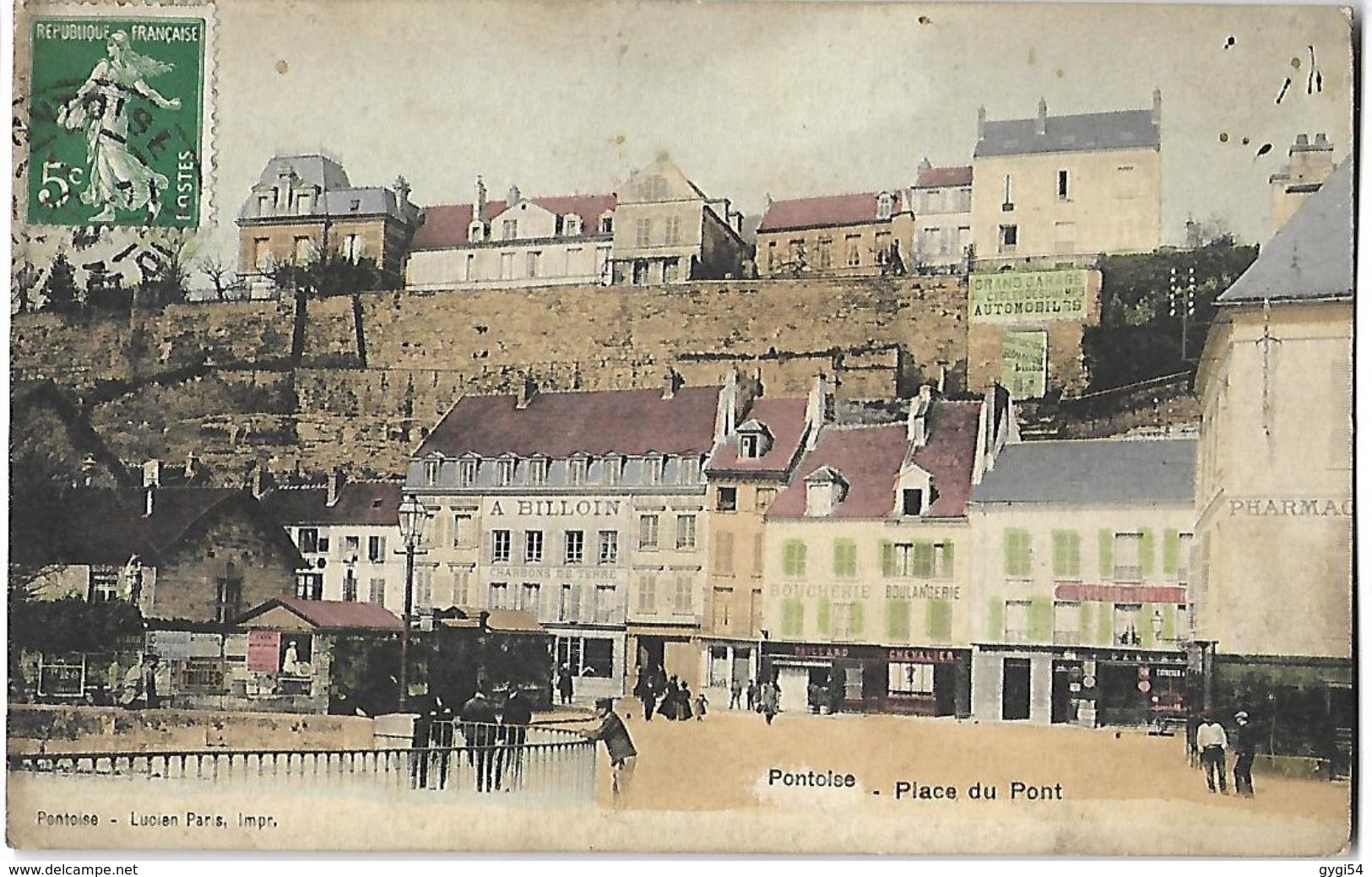 Pontoise Place Du Pont  CPA 1908 - Pontoise