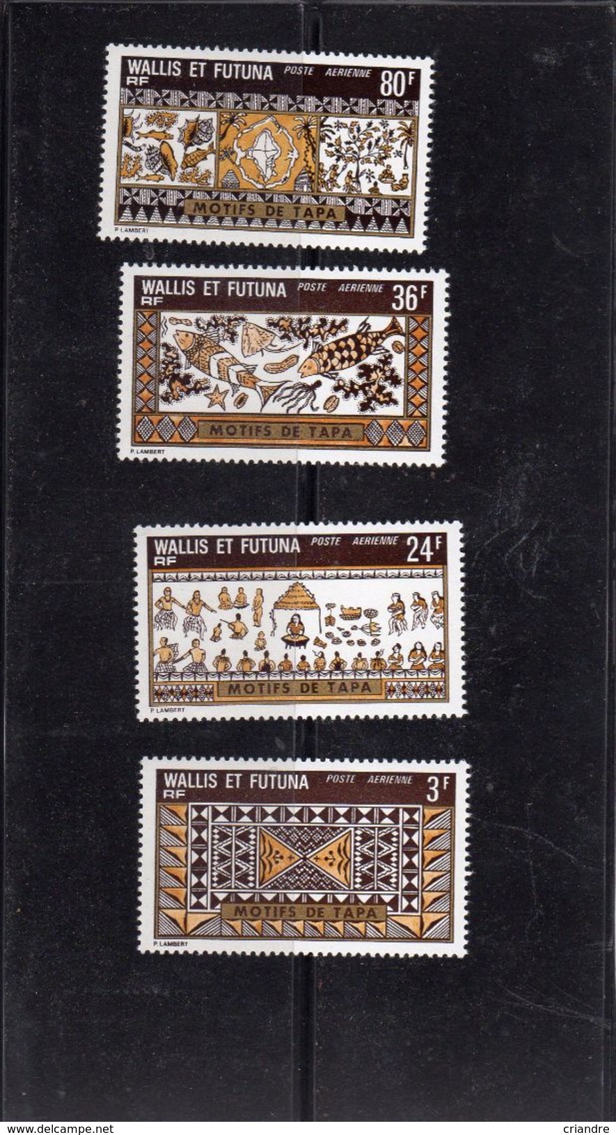 Wallis Et Futuna:année 1974 Lot De 4 Timbres(artisanat:motifs De Tapa) PA N°58**à 61** - Unused Stamps