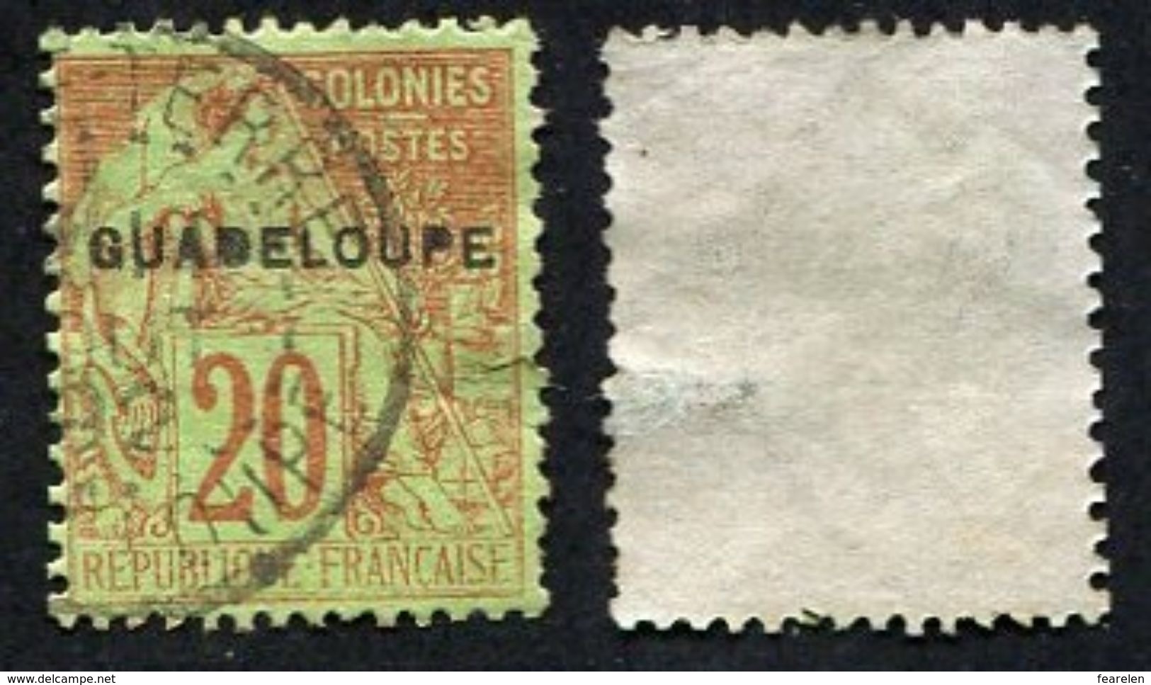 Colonie Française, Guadeloupe N°20 Oblitéré, Qualité B - Usados