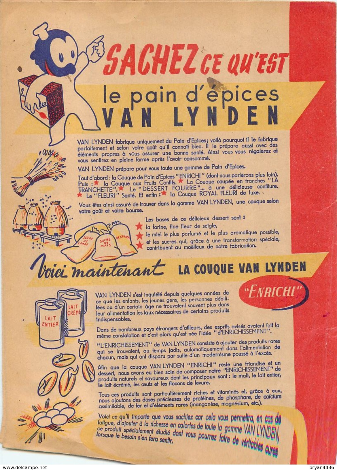 PAIN D'EPICES "VAN LYNDEN" - RARE BEAU PROTEGE CAHIER ANCIEN - COMPLET TRES BEL ETAT - VOIR 2 SCANS - AVEC REVERS - Pan De Especias