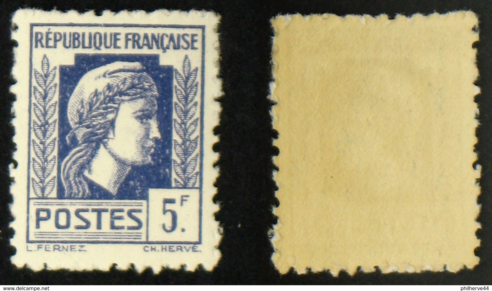 N° 645 5F MARIANNE ALGER TB Neuf N** Cote 8€ - 1944 Gallo E Marianna Di Algeri