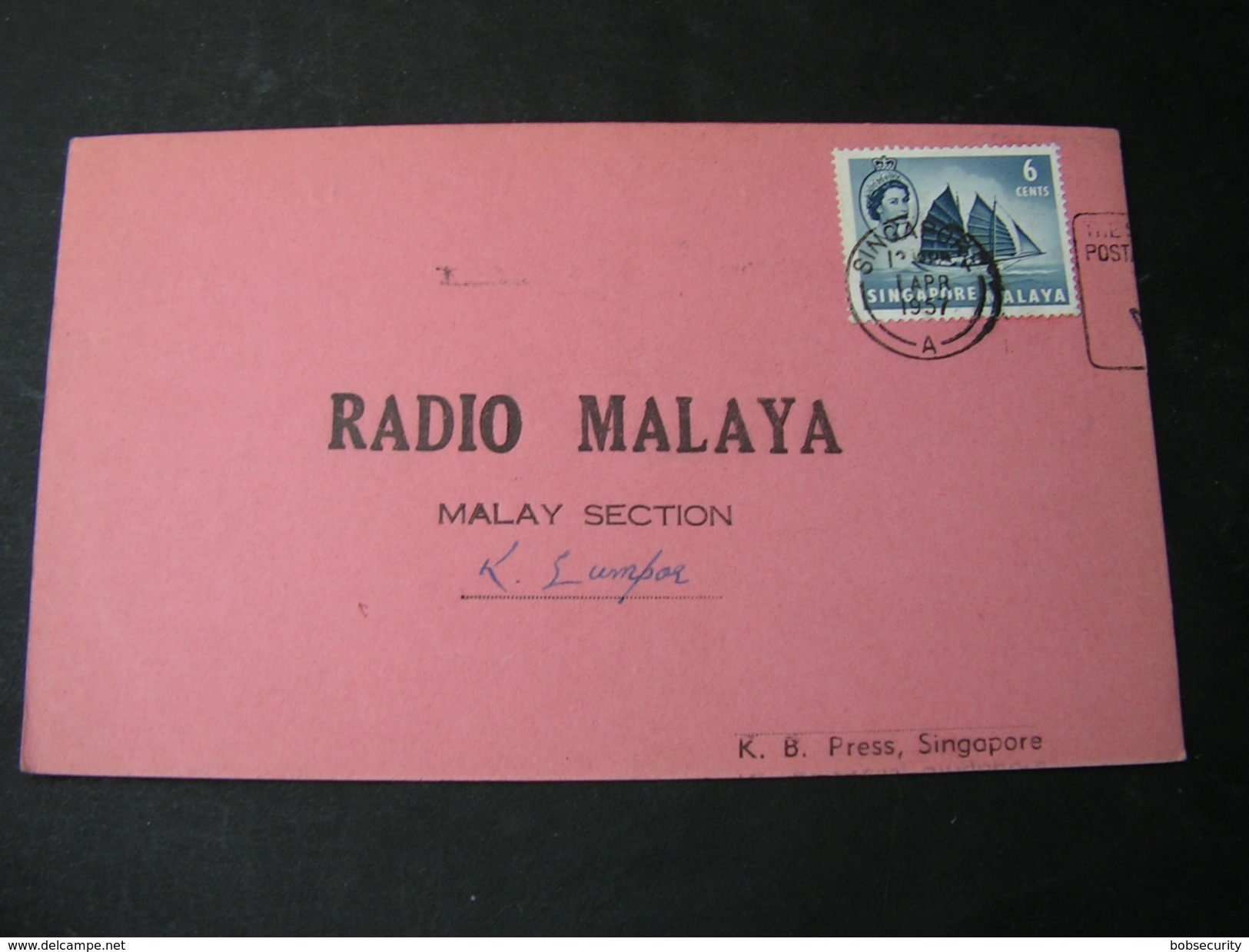 Radio Malaya Card 1957 - Malayan Postal Union