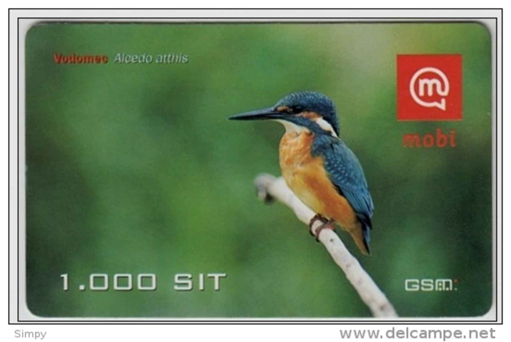 SLOVENIA  Mobil Prepaid Card Bird Common Kingfisher Vodomec Valid 31.12.2005 - Passereaux