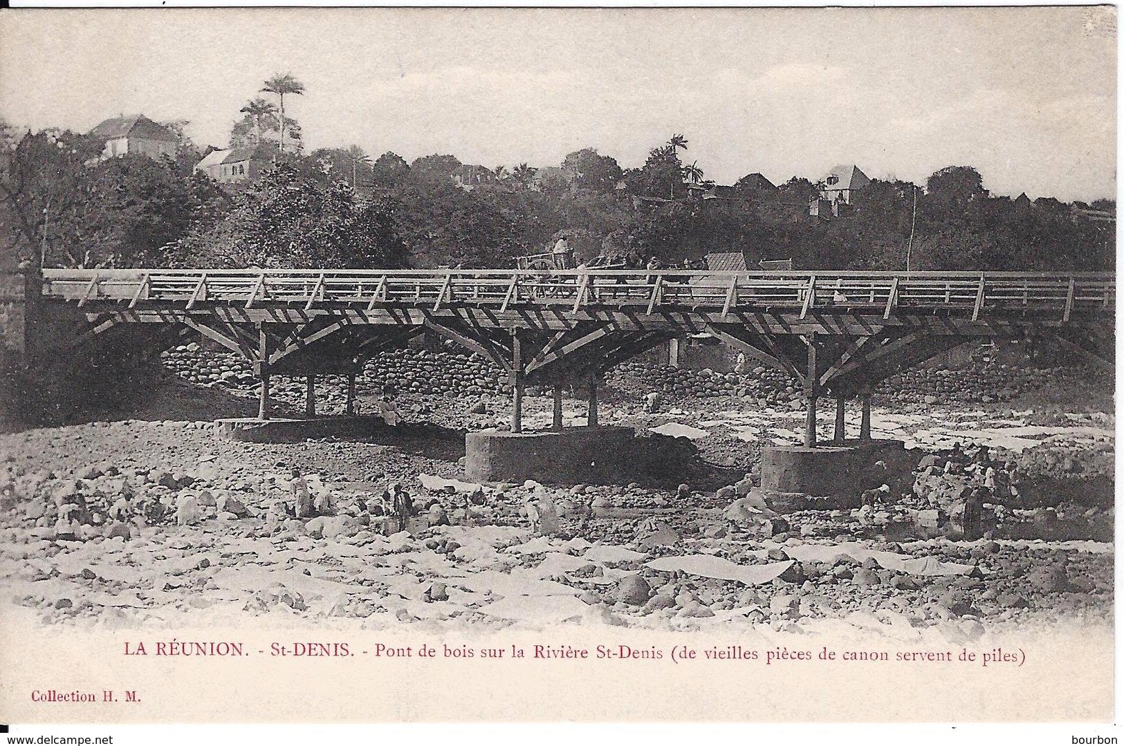 Réunion - St-Denis - Pont De Bois Sur La Rivière St-Denis (de Vieilles Pièces De Canon Servent De Piles) - Saint Denis