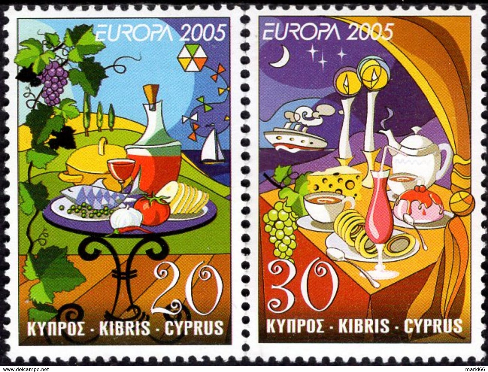 Cyprus - 2005 - Europa CEPT - Gastronomy - Mint Stamp Set - Ungebraucht