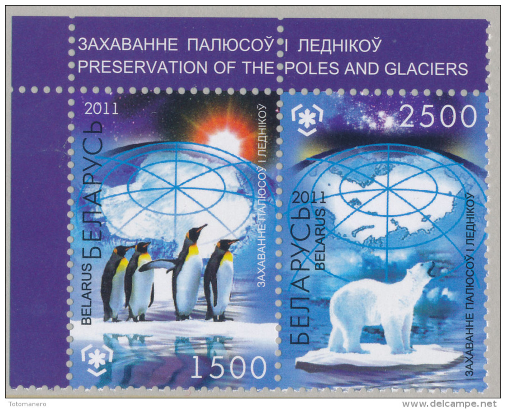 BELARUS/Weißrussland, IPY International Polar Year - Preserve The Polar Regions And Glaciers Pair** - Preservare Le Regioni Polari E Ghiacciai