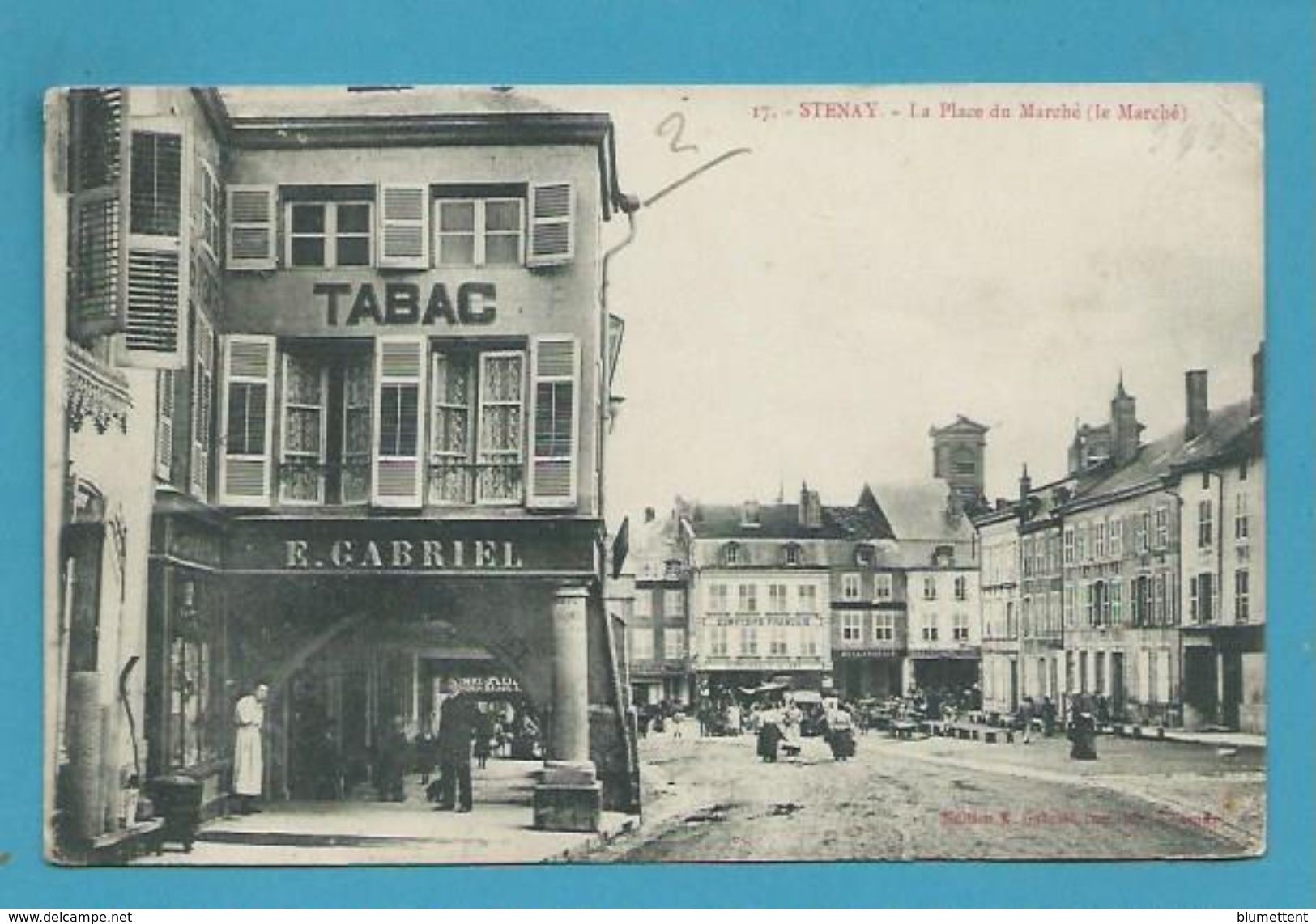 CPA 17 - Commerces Tabac Place Du Marché STENAY 55 - Stenay