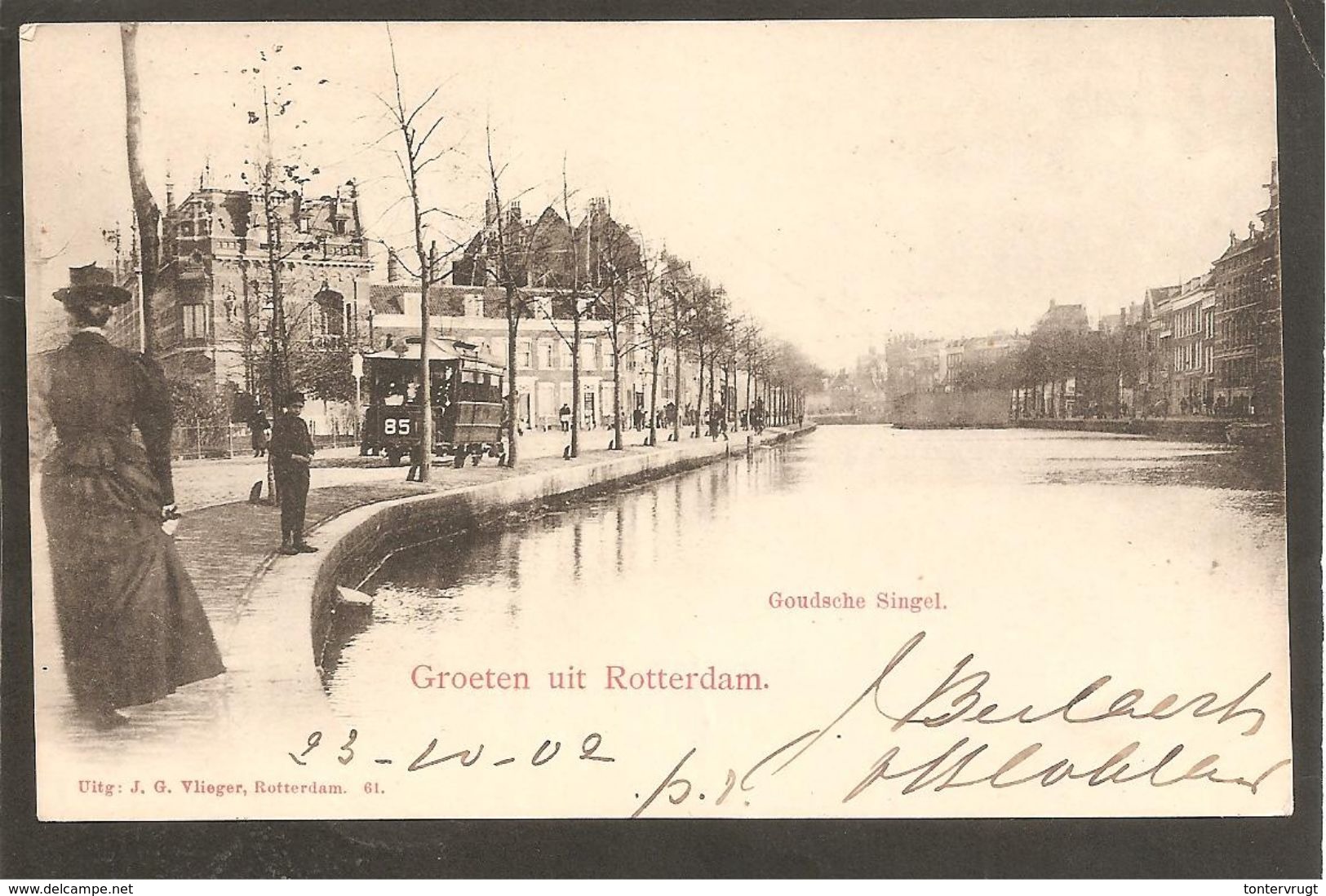 Rotterdam. Vlieger No.61. Goudsche Singel. Tram No.85 - Rotterdam