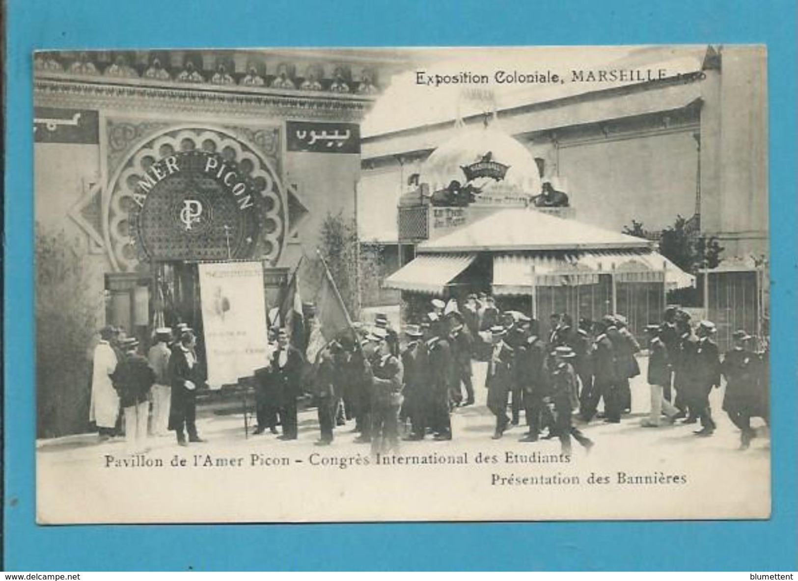 CPA Pavillon De L'Amer Picon Congrès International Des Etudiants Présentation Des Bannières MARSEILLE 13 - Expositions Coloniales 1906 - 1922