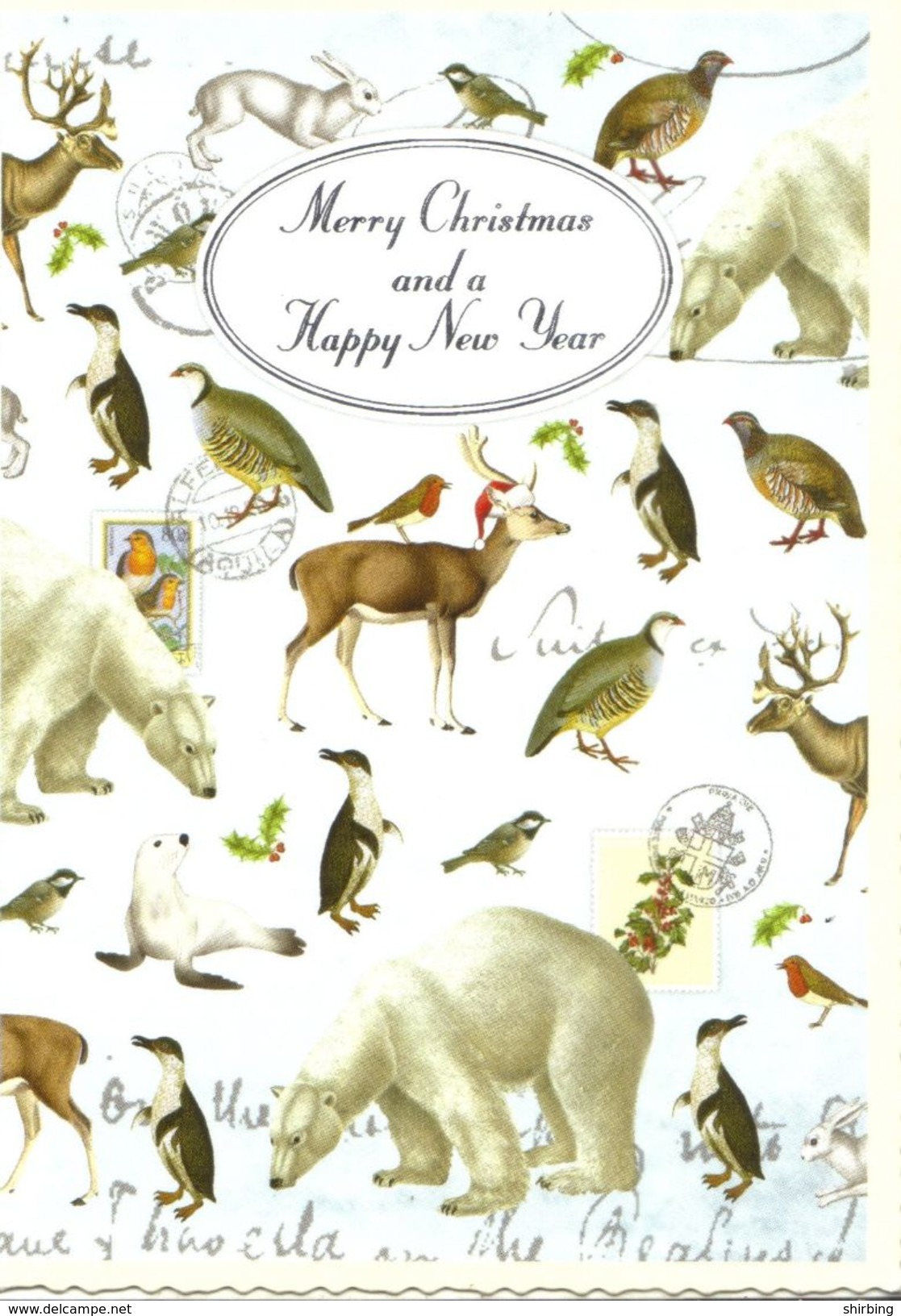 21E : Belgium Christmas Santa Claus, Sleigh International Stamp Used On Wildlife Postcard - Covers & Documents