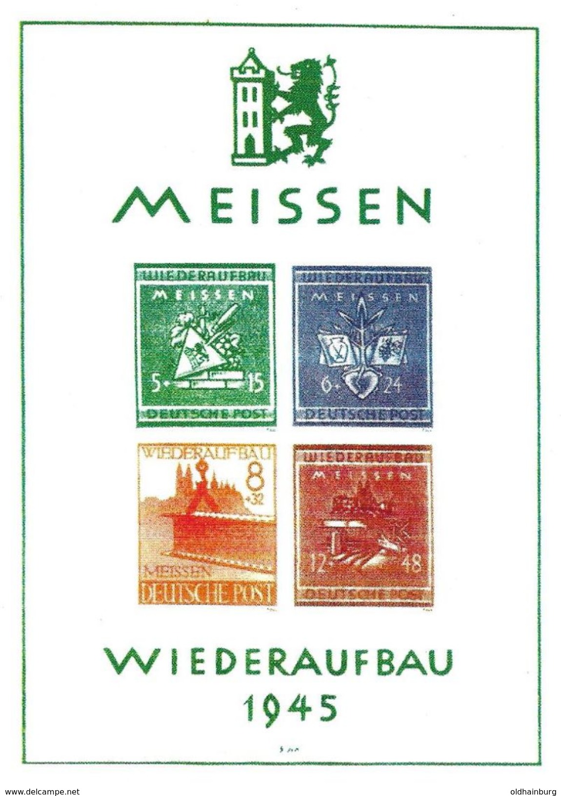 0957g: Meissen- Wiederaufbau 1945 Nachdruck- Block Anlässlich Einer Briefmarkenausstellung - Sonstige & Ohne Zuordnung