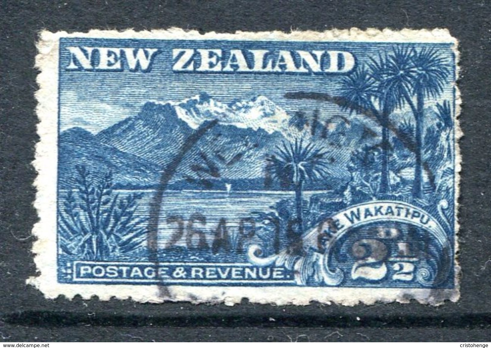 New Zealand 1902-07 Pictorials - Wmk. NZ & Star, P.14 - 2½d Lake Wakatipu Used (SG 320) - Used Stamps