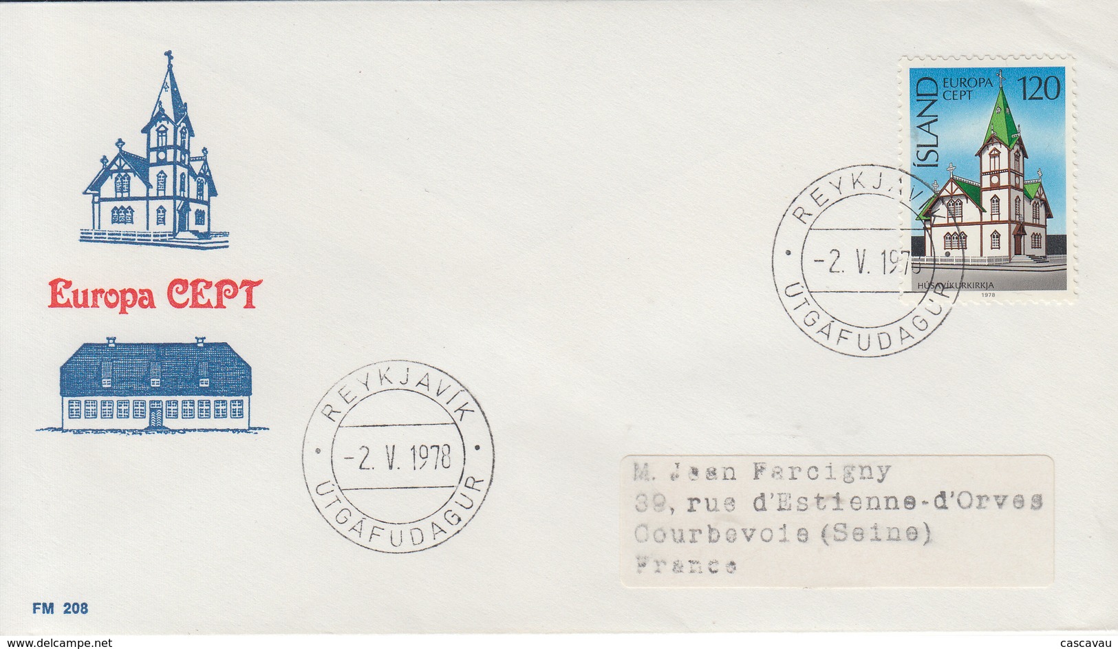 Enveloppe  1er  Jour   ISLANDE    EUROPA     1978 - 1978