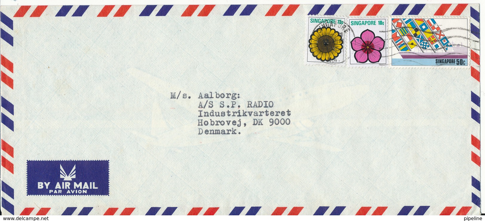 Singapore Air Mail Cover Sent To Denmark 13-6-1975 - Singapur (1959-...)