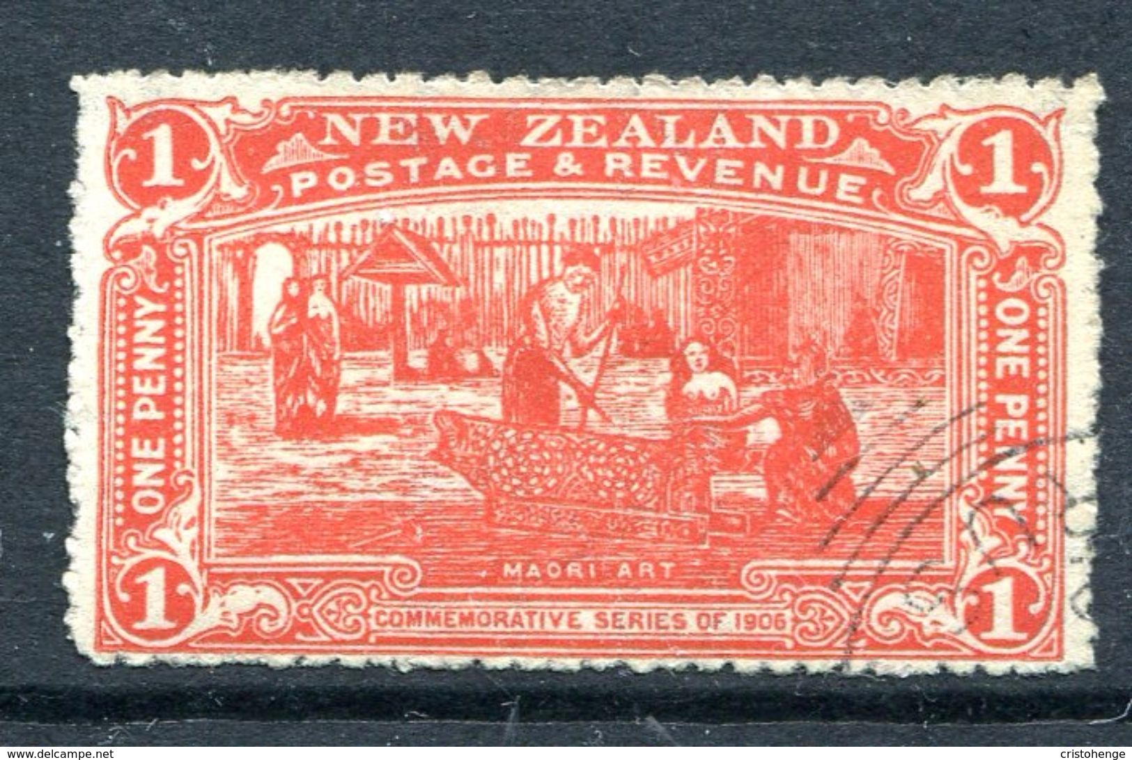 New Zealand 1906 Christchurch Exhibition - 1d Maori Art Used (SG 371) - Usados