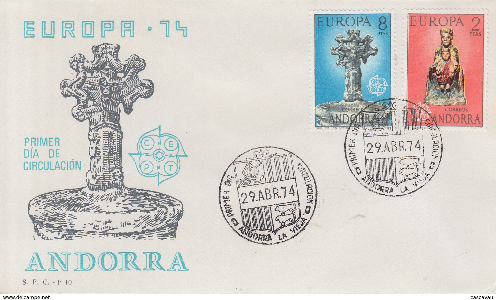 Enveloppe  FDC  1er  Jour   ANDORRE     Paire    EUROPA     1974 - Autres & Non Classés