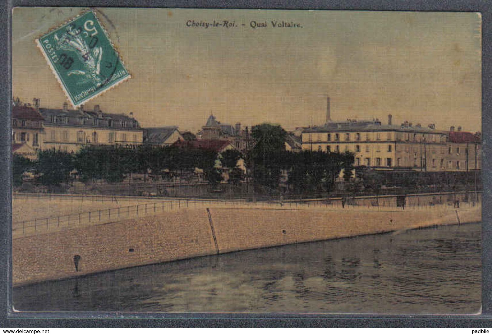 Carte Postale Toilée 94. Choisy-le-roi  Quai Voltaire    Trés Beau Plan - Choisy Le Roi