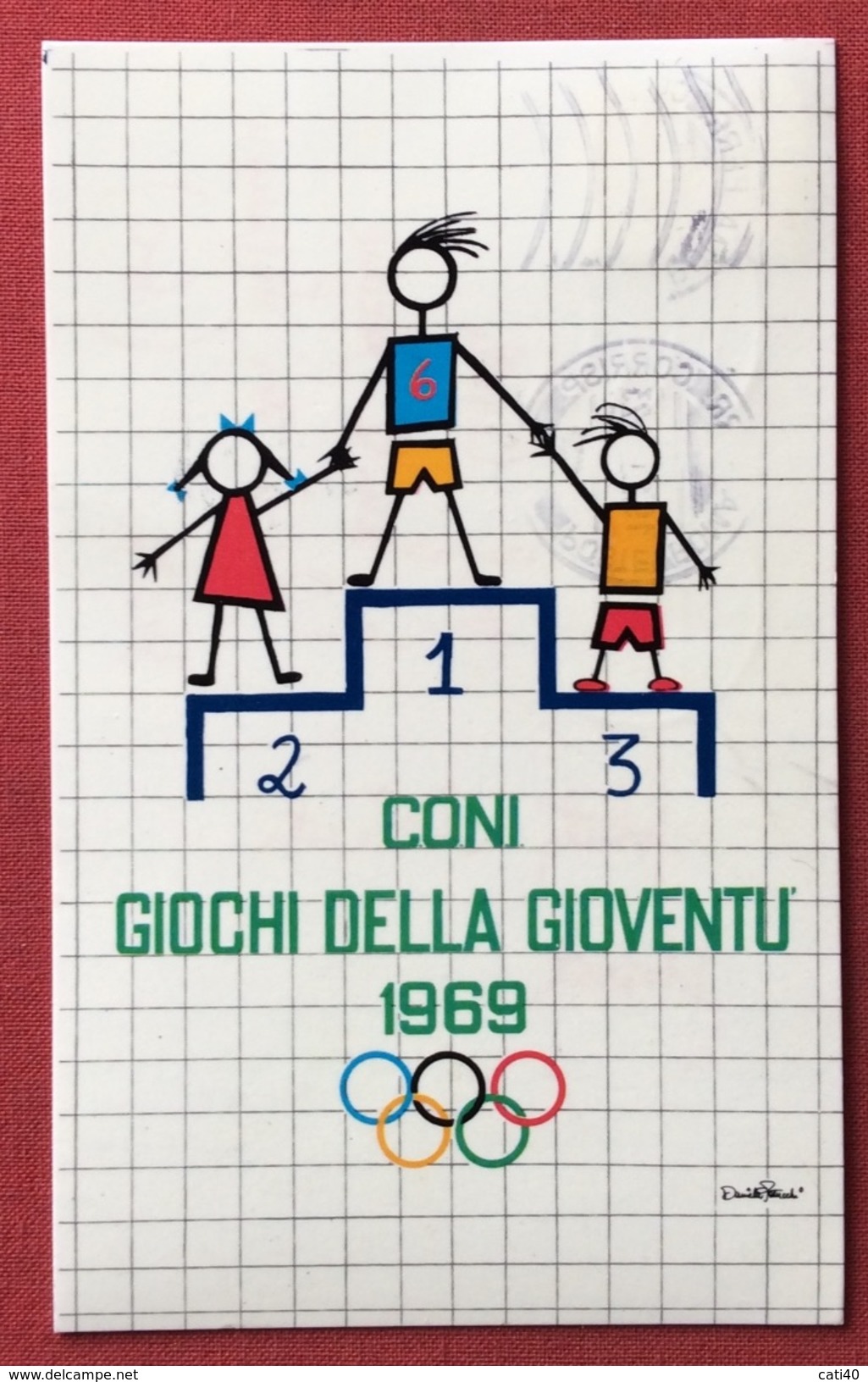 C.O.N.I. GIOCHI  DELLA GIOVENTU' CARTOLINA  DEL  1969 VIAGGIATA Al Prof. CIVELLI - Non Classificati