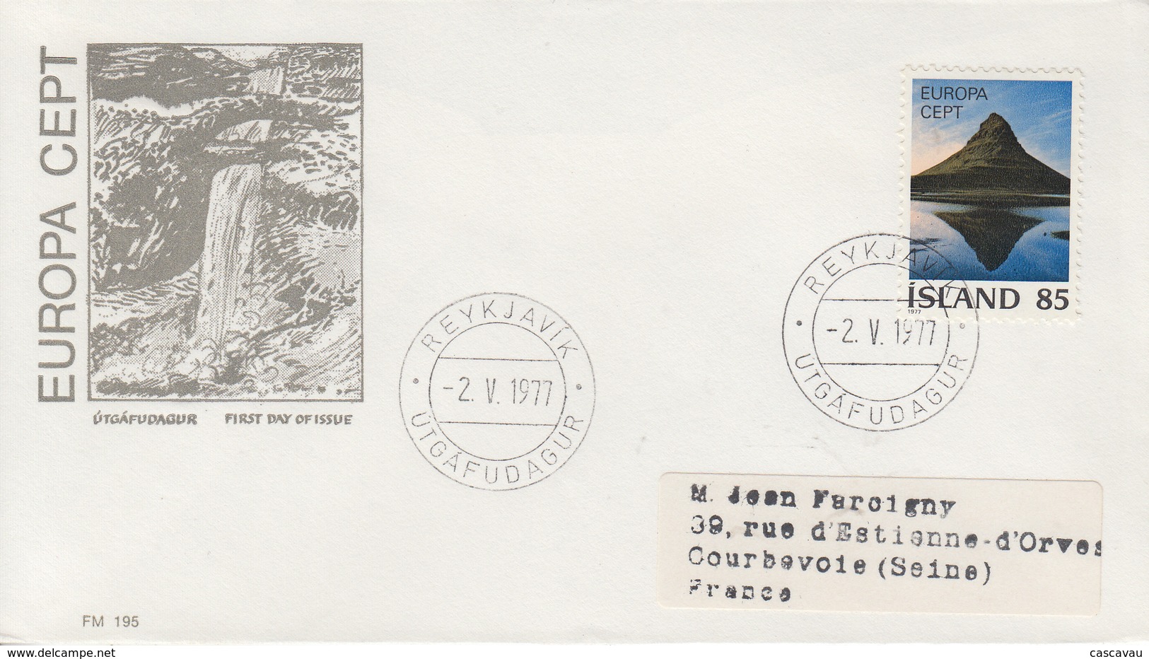 Enveloppe  FDC  1er  Jour   ISLANDE   EUROPA    1977 - 1977