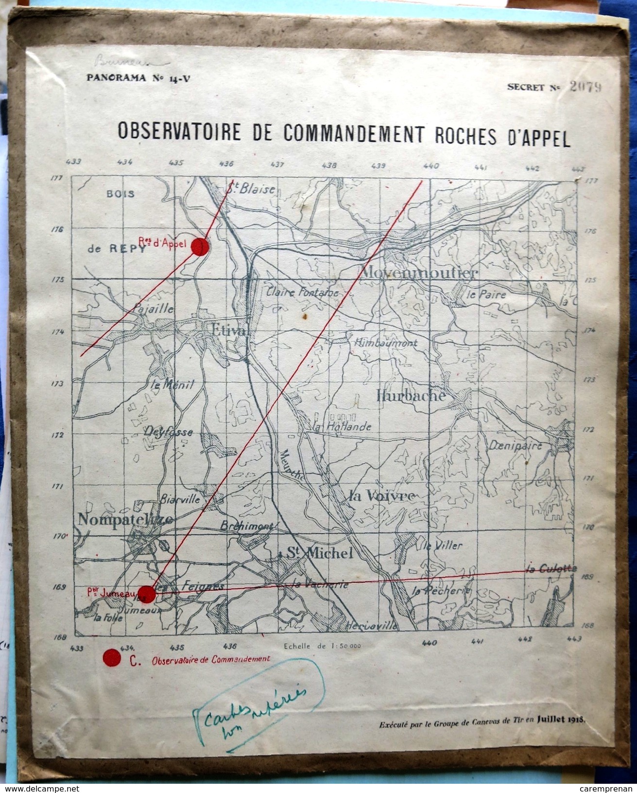 Première guerre mondiale. Front des Vosges : cartes et photographies (artillerie)