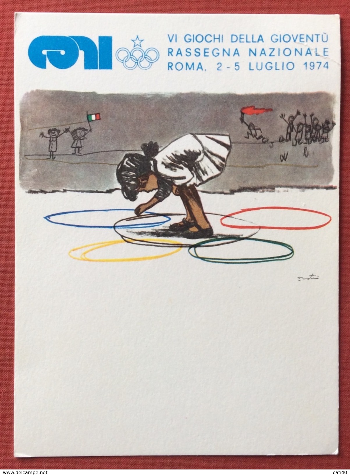 C.O.N.I. GIOCHI DELLA GIOVENTU' CARTOLINA ED  ANNULLO SPECIALE ROMA 1974 - Non Classificati