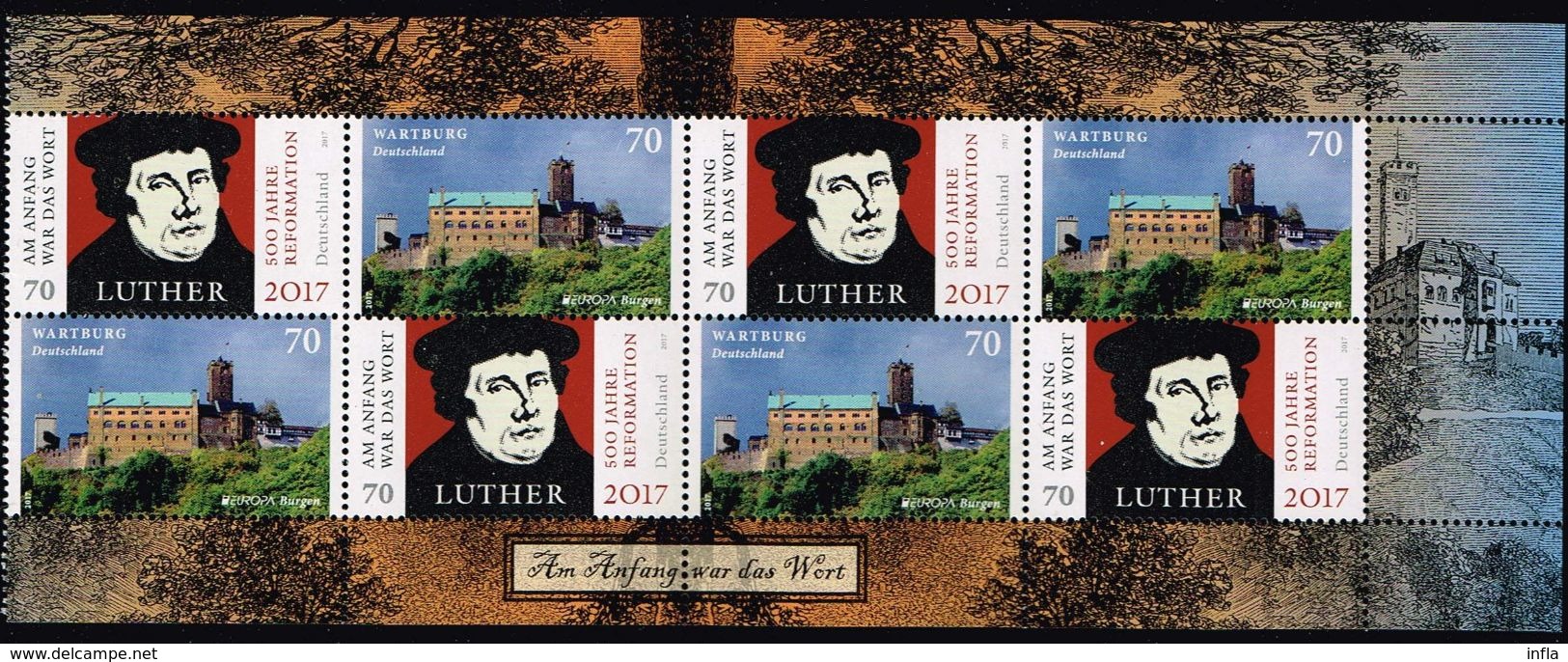 Bund 2017, Michel# HBl. Luther ** 500 Jahre Reformation - Unused Stamps