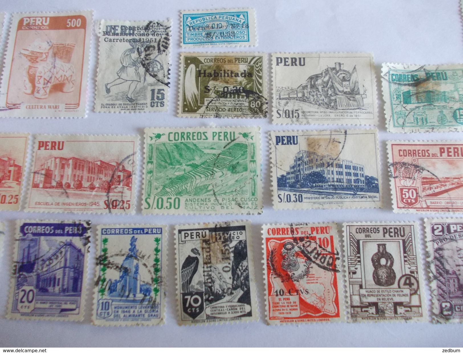 TIMBRE Perou Peru Peruana Valeur 6.50 &euro; - Pérou